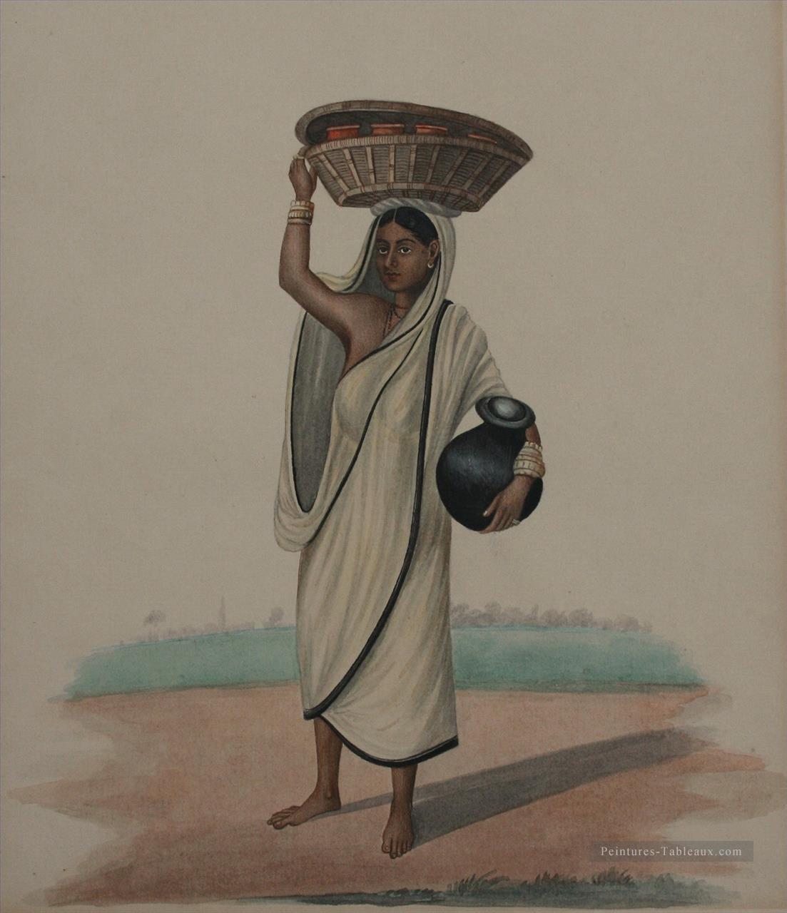 Femme laitière d’un riche ménage européen Indienne Peintures à l'huile
